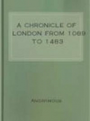 A Chronicle of London from 1089 to 1483